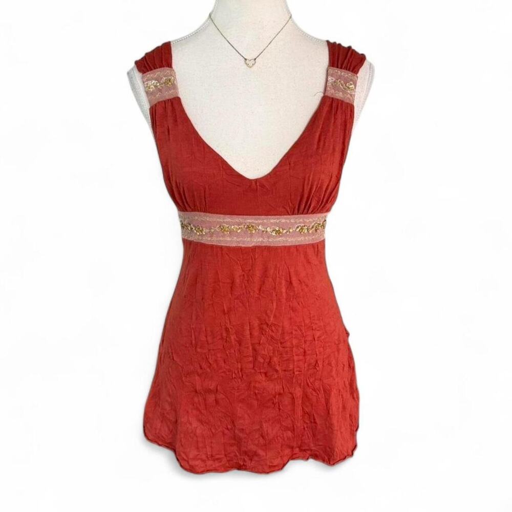 Eyeshadow Y2KEarly 2000s Brand Fairy core lace beaded baby doll top size Medium